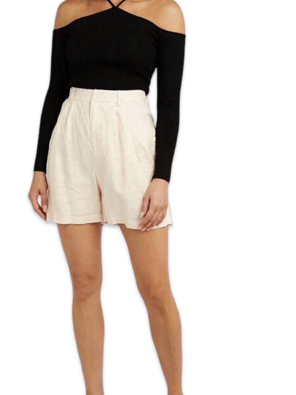 DISSH Cream High-Rise Pleated Shorts Size 2